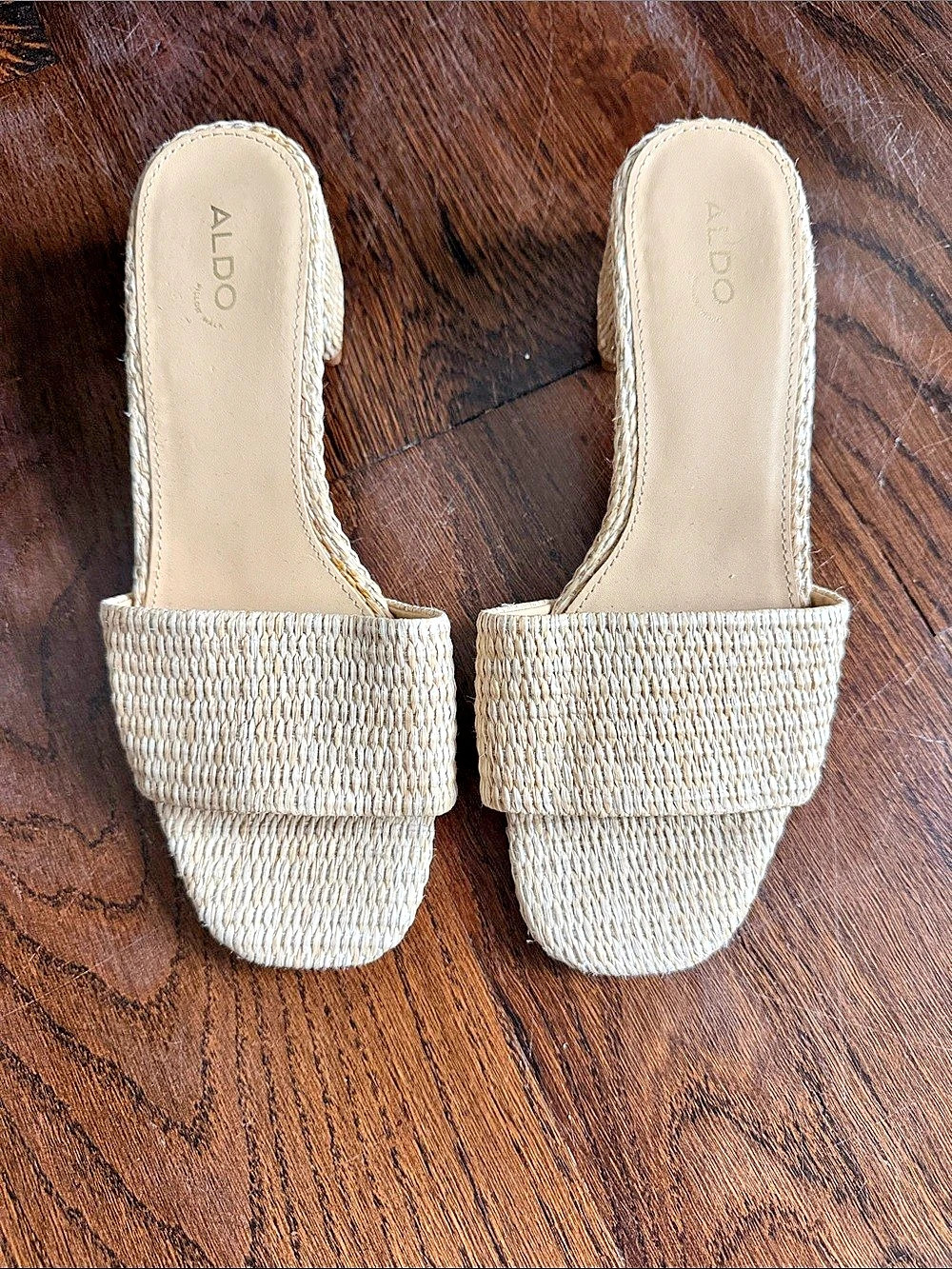 ALDO Woven Slide Mules in Beige